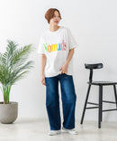 【C-FORT POINT/フォートポイント】カラフルロゴプリント ワイドシルエットTシャツ 韓国ファッション 部屋着 ワンマイル 春夏 ゆったり 綿100% ❘ジーンズメイト公式オンラインショップ