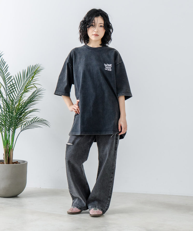 【BEN DAVIS/ベンデイビス】パウダーブリーチ加工 Tシャツ 半袖 クルーネック オーバーサイズ