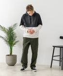 【BLUE STANDARD/ブルースタンダード】パフィースウェット バイカラー プルオーバーパーカー フーディー ストレッチ 春服