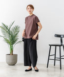 【C-FORTPOINT/フォートポイント】【上品なモックネックデザイン 接触冷感機能付き】 モックネックフレンチスリーブTシャツ プチハイネック ボトルネック ひんやり涼しい 華奢見え