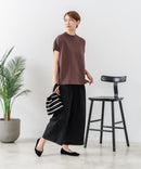 【C-FORTPOINT/フォートポイント】【上品なモックネックデザイン 接触冷感機能付き】 モックネックフレンチスリーブTシャツ プチハイネック ボトルネック ひんやり涼しい 華奢見え