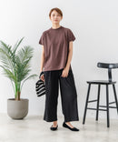 【C-FORTPOINT/フォートポイント】【上品なモックネックデザイン 接触冷感機能付き】 モックネックフレンチスリーブTシャツ プチハイネック ボトルネック ひんやり涼しい 華奢見え