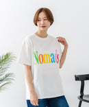 【C-FORT POINT/フォートポイント】カラフルロゴプリント ワイドシルエットTシャツ 韓国ファッション 部屋着 ワンマイル 春夏 ゆったり 綿100% ❘ジーンズメイト公式オンラインショップ