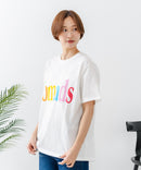 【C-FORT POINT/フォートポイント】カラフルロゴプリント ワイドシルエットTシャツ 韓国ファッション 部屋着 ワンマイル 春夏 ゆったり 綿100% ❘ジーンズメイト公式オンラインショップ