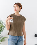 【C-FORT POINT/フォートポイント】華奢見え ワイドリブフレンチスリーブＴシャツ 二の腕カバー 伸縮性 細見え オフィス 通勤 きれいめ 大人カジュアル