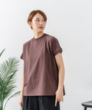 【C-FORTPOINT/フォートポイント】【上品なモックネックデザイン 接触冷感機能付き】 モックネックフレンチスリーブTシャツ プチハイネック ボトルネック ひんやり涼しい 華奢見え