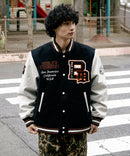 【BEN DAVIS/ベンデイビス】フェイクメルトンスタジャン アワードジャケット 中綿 防寒