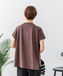 【C-FORTPOINT/フォートポイント】【上品なモックネックデザイン 接触冷感機能付き】 モックネックフレンチスリーブTシャツ プチハイネック ボトルネック ひんやり涼しい 華奢見え