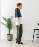 【BLUE STANDARD/ブルースタンダード】パフィースウェット バイカラー プルオーバーパーカー フーディー ストレッチ 春服