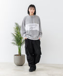 【Reebok/リーボック】裏毛 ロゴ 切替リブライン ハーフジッププルオーバー スウェット zo
