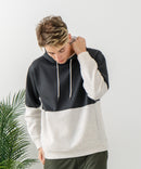 【BLUE STANDARD/ブルースタンダード】パフィースウェット バイカラー プルオーバーパーカー フーディー ストレッチ 春服