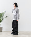 【Reebok/リーボック】裏毛 ロゴ 切替リブライン ハーフジッププルオーバー スウェット zo