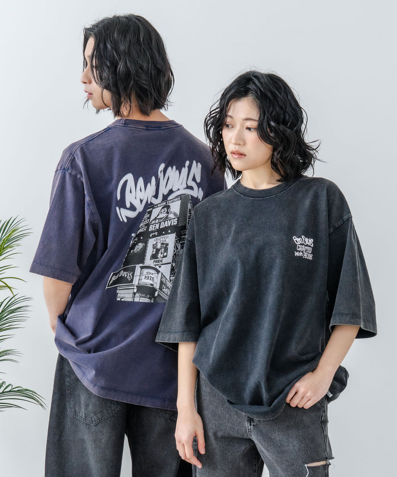 【BEN DAVIS/ベンデイビス】パウダーブリーチ加工 Tシャツ 半袖 クルーネック オーバーサイズ