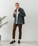 【BLUE STANDARD/ブルースタンダード】ストレッチニット ツイルシャツジャケット ウールタッチ