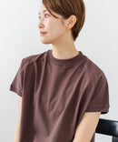 【C-FORTPOINT/フォートポイント】【上品なモックネックデザイン 接触冷感機能付き】 モックネックフレンチスリーブTシャツ プチハイネック ボトルネック ひんやり涼しい 華奢見え