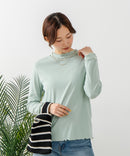 【C-FORT POINT/フォートポイント】ハイネック メロウ配色 プルオーバートップス