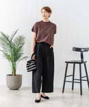 【C-FORTPOINT/フォートポイント】【ウエストゴム仕様でリラックス感抜群】カット楊柳素材 ワイドパンツ 通気性 涼感 イージーパンツ サマーパンツ ルームウェア リラクシー 体型カバー
