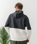 【BLUE STANDARD/ブルースタンダード】パフィースウェット バイカラー プルオーバーパーカー フーディー ストレッチ 春服