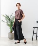 【C-FORTPOINT/フォートポイント】【ウエストゴム仕様でリラックス感抜群】カット楊柳素材 ワイドパンツ 通気性 涼感 イージーパンツ サマーパンツ ルームウェア リラクシー 体型カバー