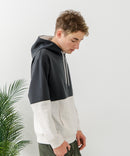 【BLUE STANDARD/ブルースタンダード】パフィースウェット バイカラー プルオーバーパーカー フーディー ストレッチ 春服