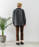 【BLUE STANDARD/ブルースタンダード】ストレッチニット ツイルシャツジャケット ウールタッチ