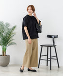 【C-FORTPOINT/フォートポイント】【涼やかな綿素材】総柄刺繍ブラウス コットン100% シャツ プルオーバー 涼しい 体型カバー ナチュラル ❘ジーンズメイト公式オンラインショップ