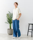 【C-FORT POINT/フォートポイント】【夏でも快適に履ける薄手4.5オンスデニム素材】ベイカーワイドパンツ デニムパンツ ゆったり 太め ウエストゴム 体型カバー