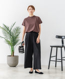 【C-FORTPOINT/フォートポイント】【ウエストゴム仕様でリラックス感抜群】カット楊柳素材 ワイドパンツ 通気性 涼感 イージーパンツ サマーパンツ ルームウェア リラクシー 体型カバー