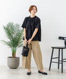 【C-FORTPOINT/フォートポイント】【涼やかな綿素材】総柄刺繍ブラウス コットン100% シャツ プルオーバー 涼しい 体型カバー ナチュラル ❘ジーンズメイト公式オンラインショップ