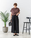 【C-FORTPOINT/フォートポイント】【ウエストゴム仕様でリラックス感抜群】カット楊柳素材 ワイドパンツ 通気性 涼感 イージーパンツ サマーパンツ ルームウェア リラクシー 体型カバー
