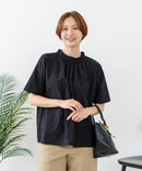【C-FORTPOINT/フォートポイント】【涼やかな綿素材】総柄刺繍ブラウス コットン100% シャツ プルオーバー 涼しい 体型カバー ナチュラル ❘ジーンズメイト公式オンラインショップ