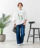 【C-FORT POINT/フォートポイント】ゆったり抜け感 DOGプリント スーパーBIGシルエットＴ ダルメシアンフォト 蛍光ロゴ オーバーサイズ ストリート 韓国ファッション ❘ジーンズメイト公式オンラインショップ