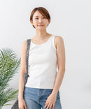 【C-FORT POINT/フォートポイント】【綿100%ならではの優しい肌触り】ワイドリブタンクトップ 華奢見え 重ね着 伸縮性 細見え オフィス 通勤 きれいめ 大人カジュアル