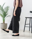 【C-FORTPOINT/フォートポイント】【ウエストゴム仕様でリラックス感抜群】カット楊柳素材 ワイドパンツ 通気性 涼感 イージーパンツ サマーパンツ ルームウェア リラクシー 体型カバー