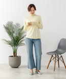 【C-FORT POINT/フォートポイント】シアー 切り替え ハイネック プルオーバー