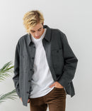 【BLUE STANDARD/ブルースタンダード】ストレッチニット ツイルシャツジャケット ウールタッチ