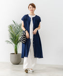 【C-FORT POINT/フォートポイント】すっきり見え インド綿 無地シャツワンピース さらっと軽やか リゾート Aライン フレア ナチュラル 旅行 コットン100%