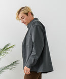 【BLUE STANDARD/ブルースタンダード】ストレッチニット ツイルシャツジャケット ウールタッチ