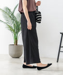 【C-FORTPOINT/フォートポイント】【ウエストゴム仕様でリラックス感抜群】カット楊柳素材 ワイドパンツ 通気性 涼感 イージーパンツ サマーパンツ ルームウェア リラクシー 体型カバー