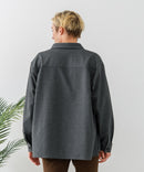 【BLUE STANDARD/ブルースタンダード】ストレッチニット ツイルシャツジャケット ウールタッチ