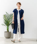 【C-FORT POINT/フォートポイント】すっきり見え インド綿 無地シャツワンピース さらっと軽やか リゾート Aライン フレア ナチュラル 旅行 コットン100%