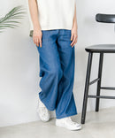 【C-FORT POINT/フォートポイント】【夏でも快適に履ける薄手4.5オンスデニム素材】ベイカーワイドパンツ デニムパンツ ゆったり 太め ウエストゴム 体型カバー