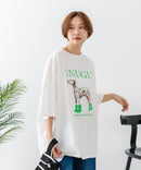 【C-FORT POINT/フォートポイント】ゆったり抜け感 DOGプリント スーパーBIGシルエットＴ ダルメシアンフォト 蛍光ロゴ オーバーサイズ ストリート 韓国ファッション ❘ジーンズメイト公式オンラインショップ