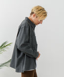 【BLUE STANDARD/ブルースタンダード】ストレッチニット ツイルシャツジャケット ウールタッチ