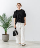 【C-FORTPOINT/フォートポイント】【ストレッチ性抜群の冷感素材を使用】後ろタック入り 5分袖Tシャツ 立体感 美シルエット ラウンドヘム 接触冷感 涼しい 体形カバー