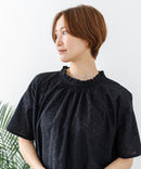 【C-FORTPOINT/フォートポイント】【涼やかな綿素材】総柄刺繍ブラウス コットン100% シャツ プルオーバー 涼しい 体型カバー ナチュラル ❘ジーンズメイト公式オンラインショップ