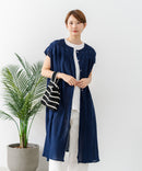 【C-FORT POINT/フォートポイント】すっきり見え インド綿 無地シャツワンピース さらっと軽やか リゾート Aライン フレア ナチュラル 旅行 コットン100%