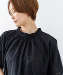 【C-FORTPOINT/フォートポイント】【涼やかな綿素材】総柄刺繍ブラウス コットン100% シャツ プルオーバー 涼しい 体型カバー ナチュラル ❘ジーンズメイト公式オンラインショップ