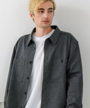 【BLUE STANDARD/ブルースタンダード】ストレッチニット ツイルシャツジャケット ウールタッチ