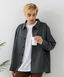 【BLUE STANDARD/ブルースタンダード】ストレッチニット ツイルシャツジャケット ウールタッチ